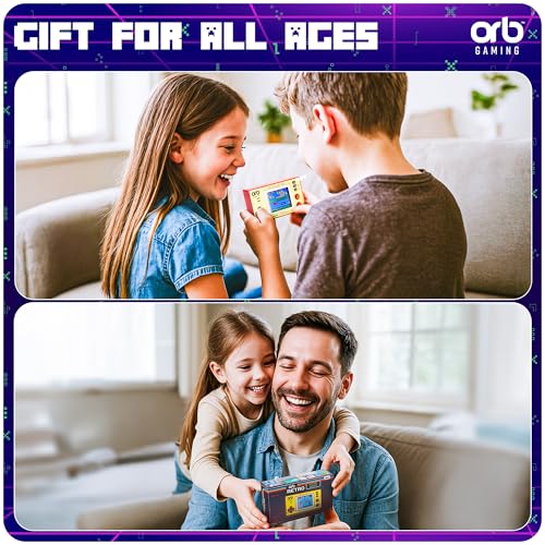 Mini Retro Games Console, 240 in-Built Games, 8-Bit Retro Gaming Handheld Console, 2.5” Full Colour LCD Screen Pocket Console, Immersive Sound Games Console - ThumbsUp!