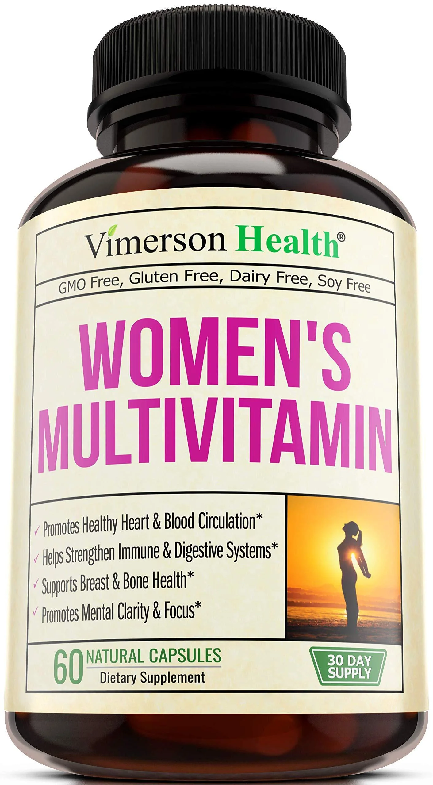 Women's Daily Multivitamin Multimineral Supplement. Vitamins and Minerals. Chromium, Magnesium, Biotin, Zinc, Calcium, Green Tea. Antioxidant Properties for Women. Heart, Breast Health. 60