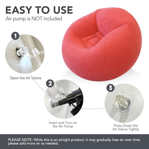 45x45x28 Inflatable Beanless Bean Bag Chair Lounge Sofa - Black