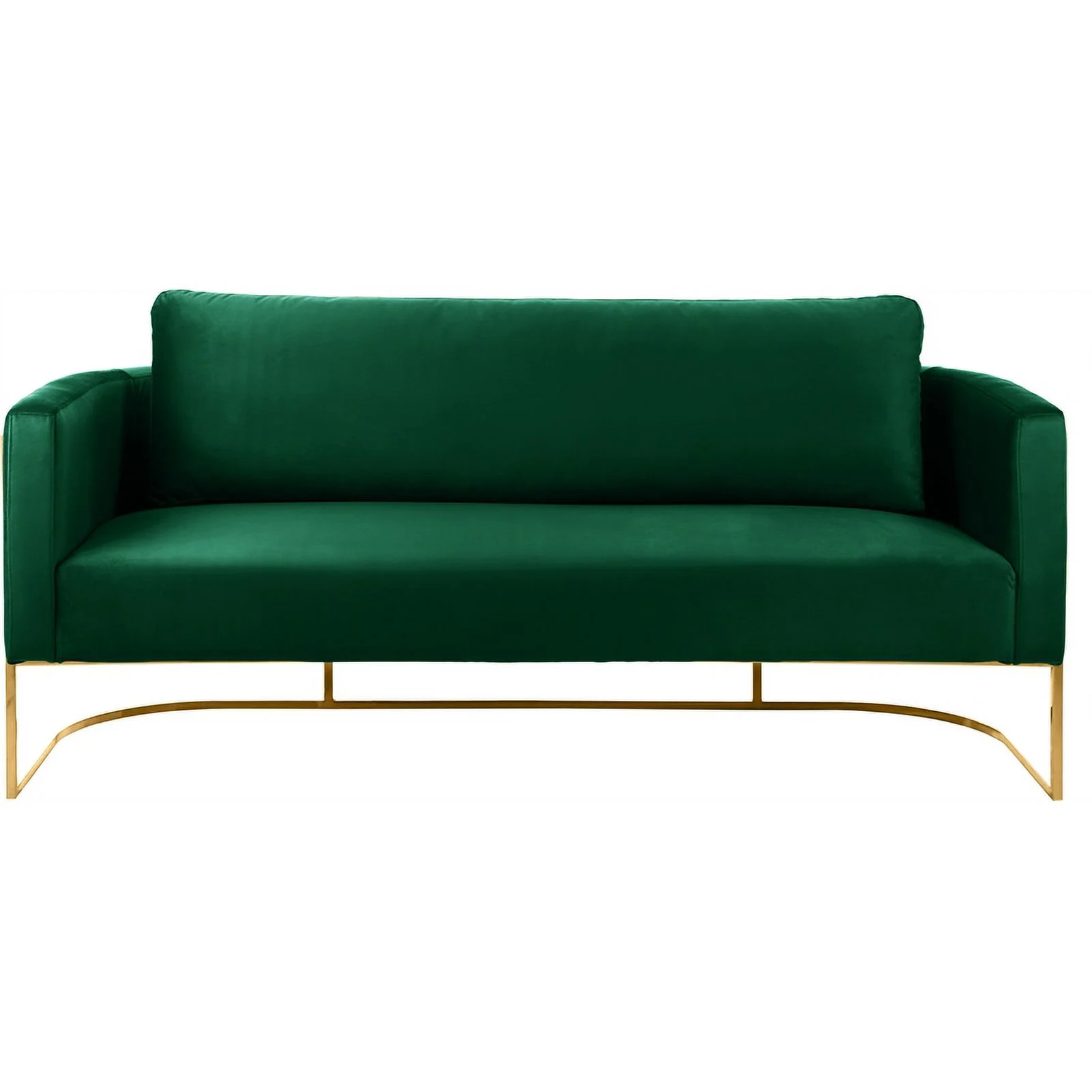 Meridian Furniture Casa Green Velvet Sofa with Gold Iron Metal Base
