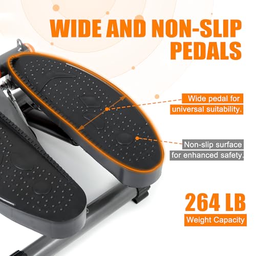 Mini Stair Stepper for Exercise at Home Stair Stepper with Resistance Bands Exercise Equipment for Home Stair Climber Stepper Machine for Home Gym Cardio Equipment for Full Body Workout