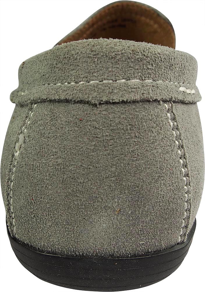 Masimo Mens Leather Driving Shoes Adult Male Slip on Loafers Grey 6