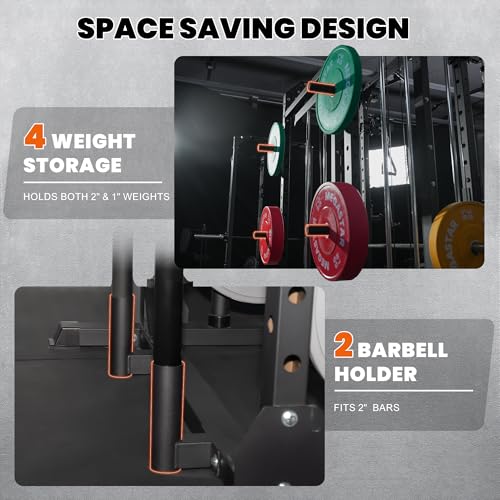 Smith Machine Home Gym with Aluminum Pulley Set - 2000lbs Capacity All-in-One Power Rack with Cable Crossover, Pull-Up Bar & Dip Station, Includes 18 Attachments, P107 Anvil