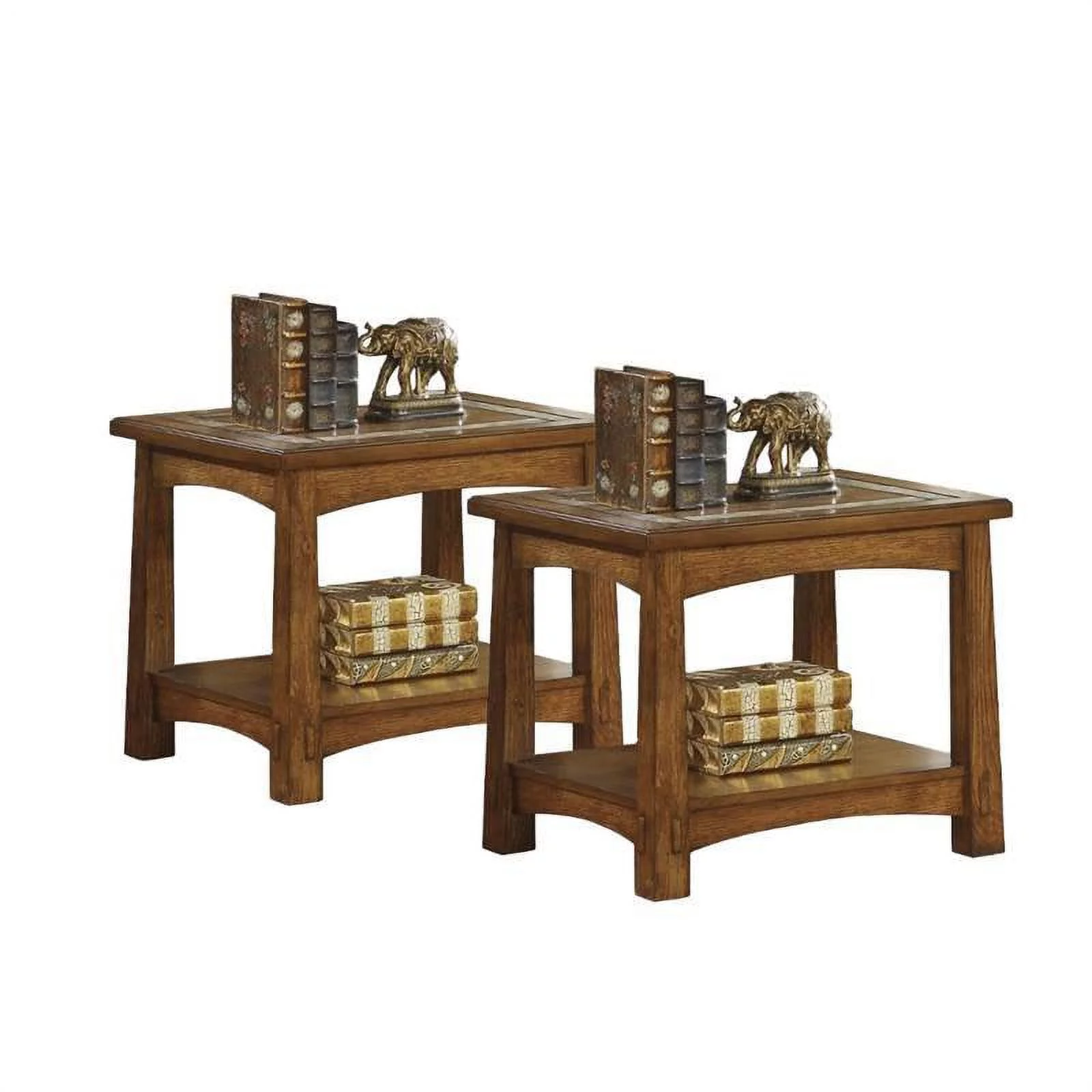 (Set of 2) Home Side End Table in Oak