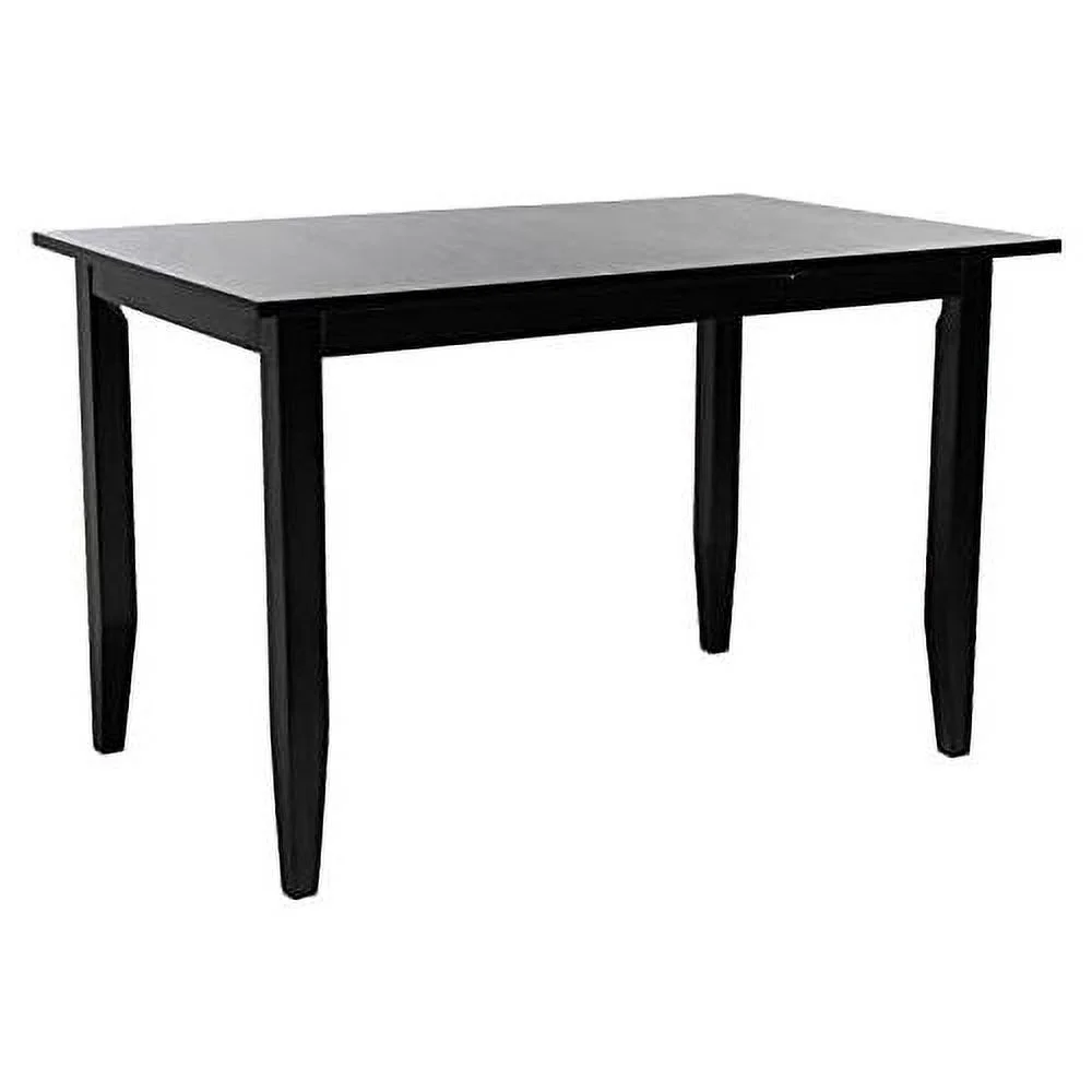 Home Collection Miliano Matte Black Drop End Leaf Dining Room Table DTB1404A, 0