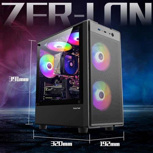 Gaming PC Desktop Computer, AMD Ryzen 5 5500 up to 4.2GHz, Radeon RX 550 4GB, 16G DDR4 RAM, 1TB NVME SSD, WiFi 5.0, Prebuilt Gaming PC Tower Computer with RGB Fan