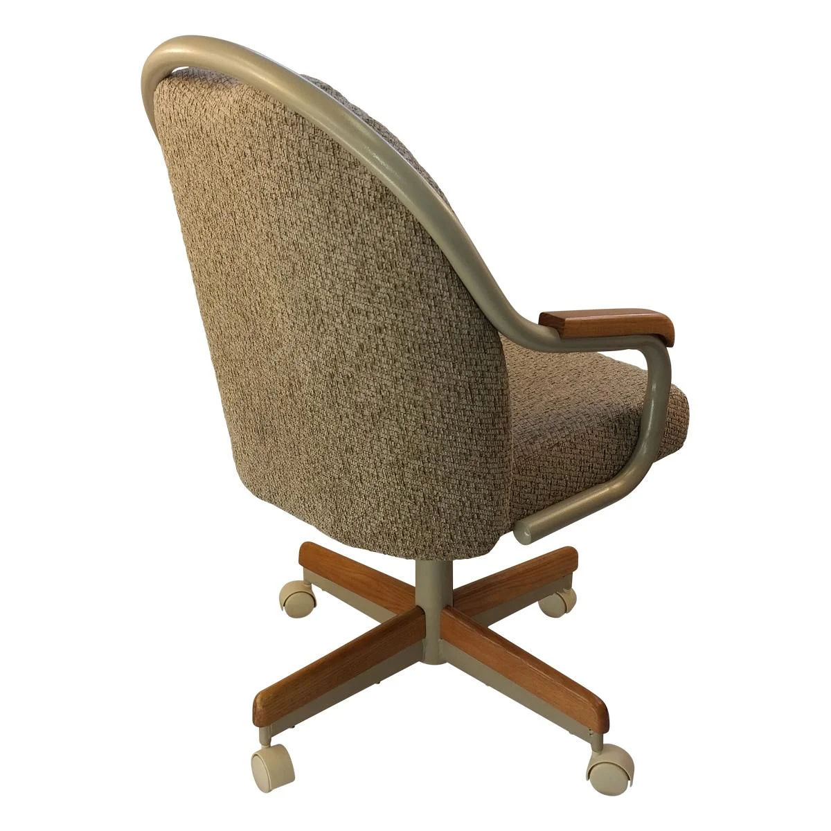 Caster Chair Company Britney Swivel Tilt Caster Arm Chair in Wheat Tweed Fabric