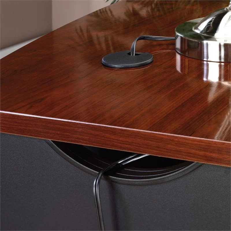Sauder Via Executive Office Desk, Classic Cherry Finish