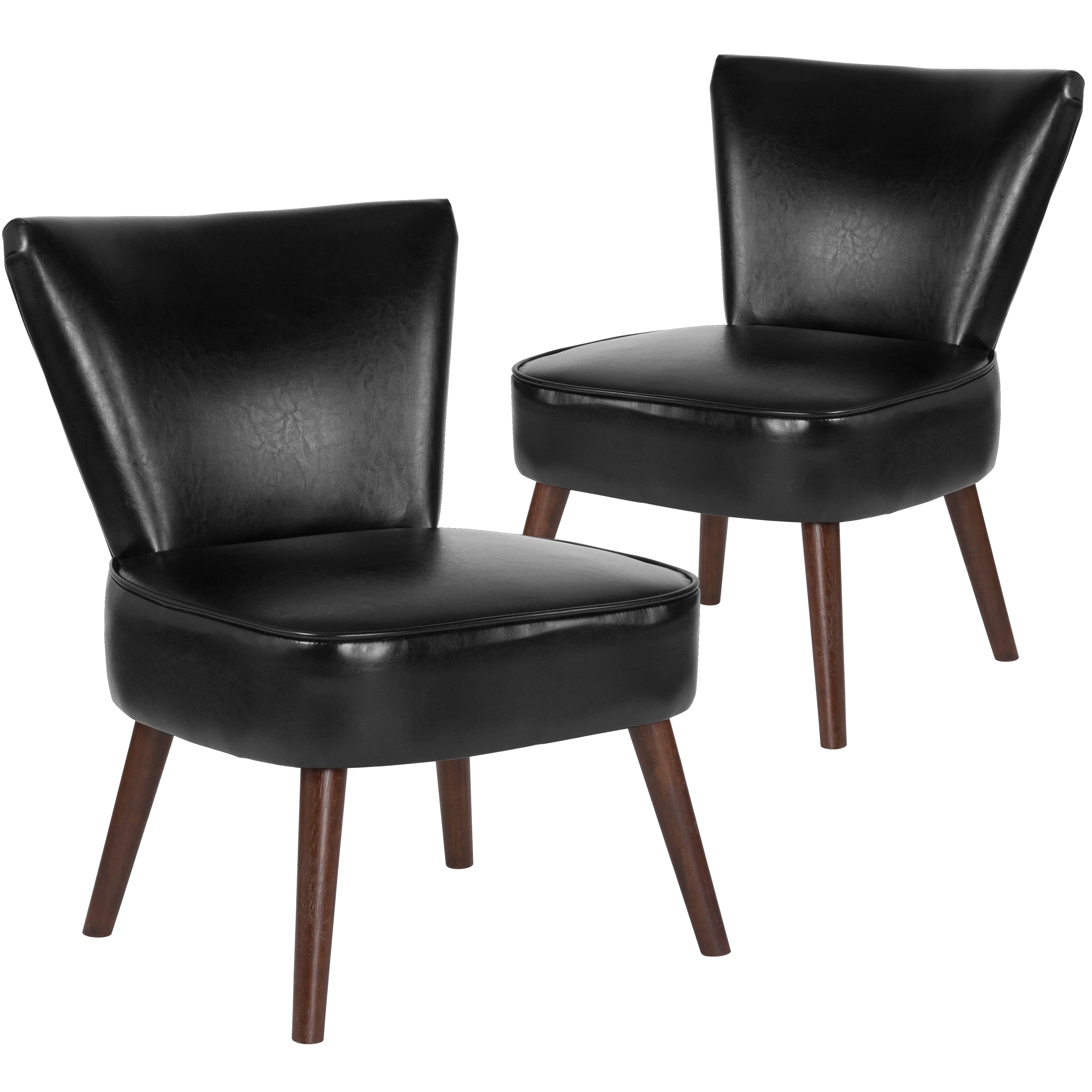 Flash Furniture 2 Pk. HERCULES Holloway Series Black LeatherSoft Retro Chair