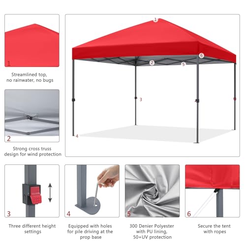 ABCCANOPY Pop Up Canopy - Outdoor Patio Portable Canopy Tent Heavy Duty for Backyard and Deck with 4 Sandbags(White, 10x10)