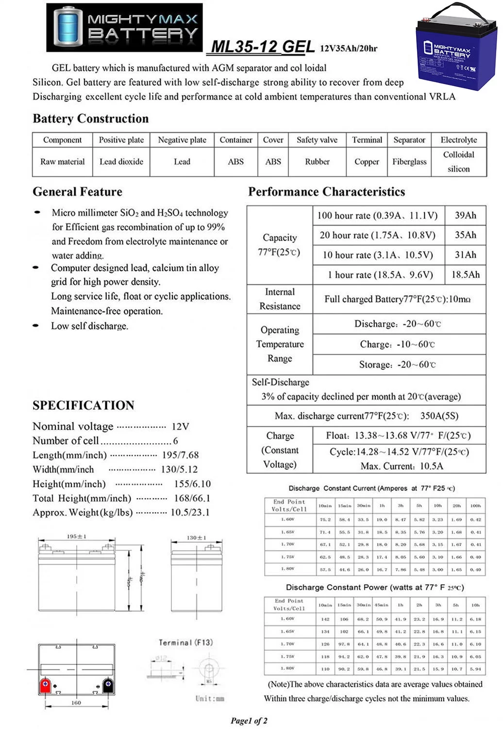 12V 35AH Battery Replaces Suntech Scoota, Scoota Bug Chair - 4 Pack