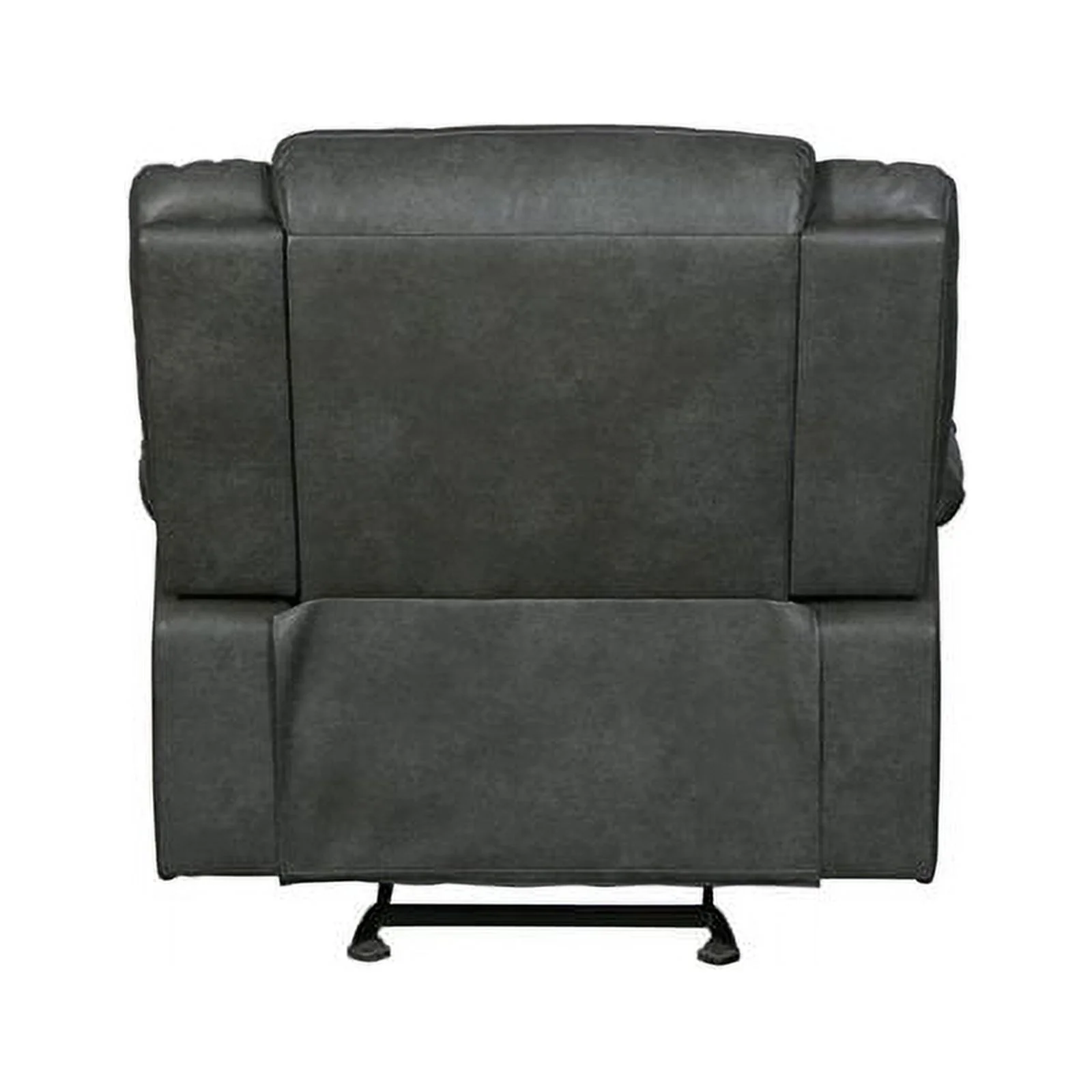 Titan Furnishings Transitional Faux Leather Reclining Sofa Set in Gray