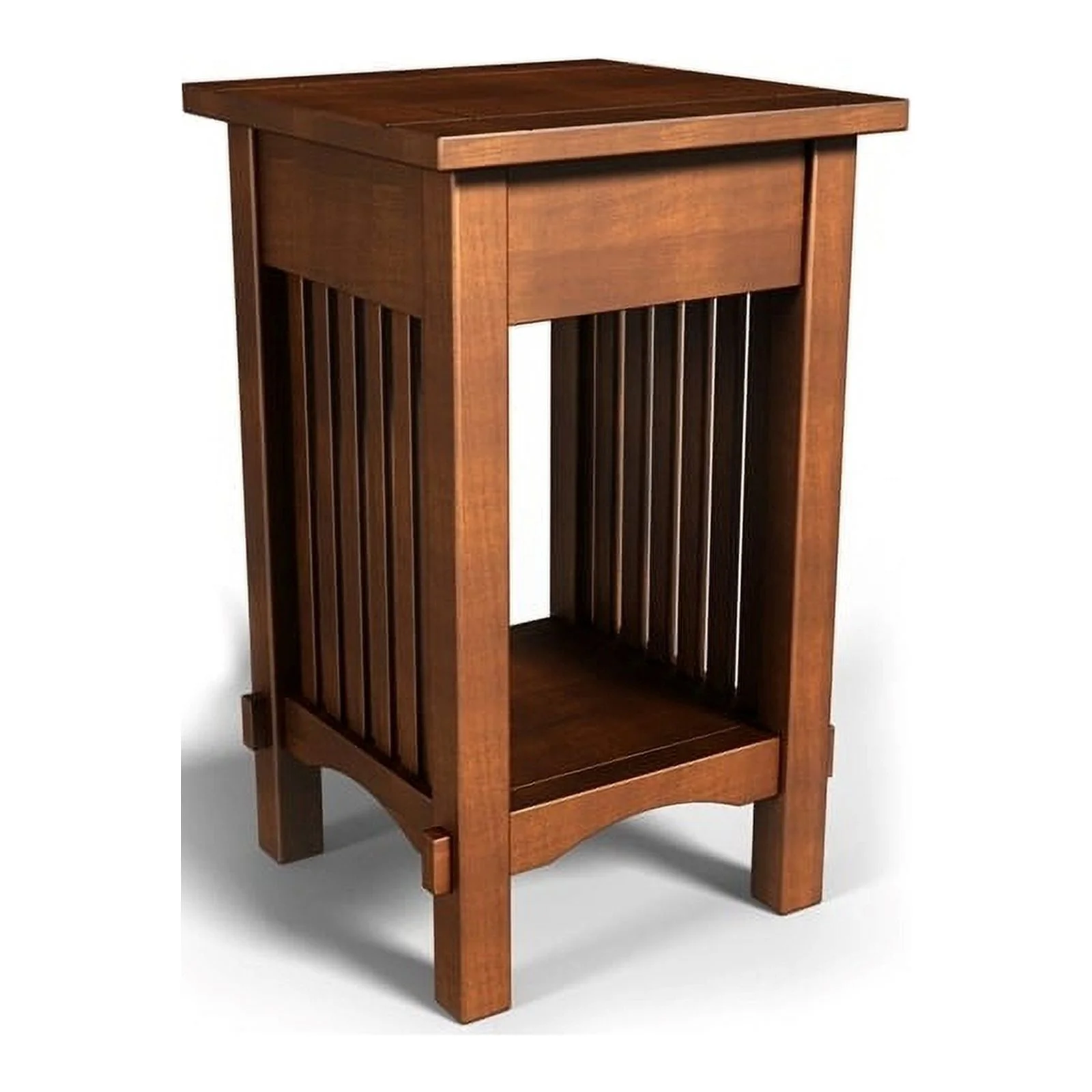 Bowery Hill 1 Drawer Farmhouse Wood End Table in Antique Oak