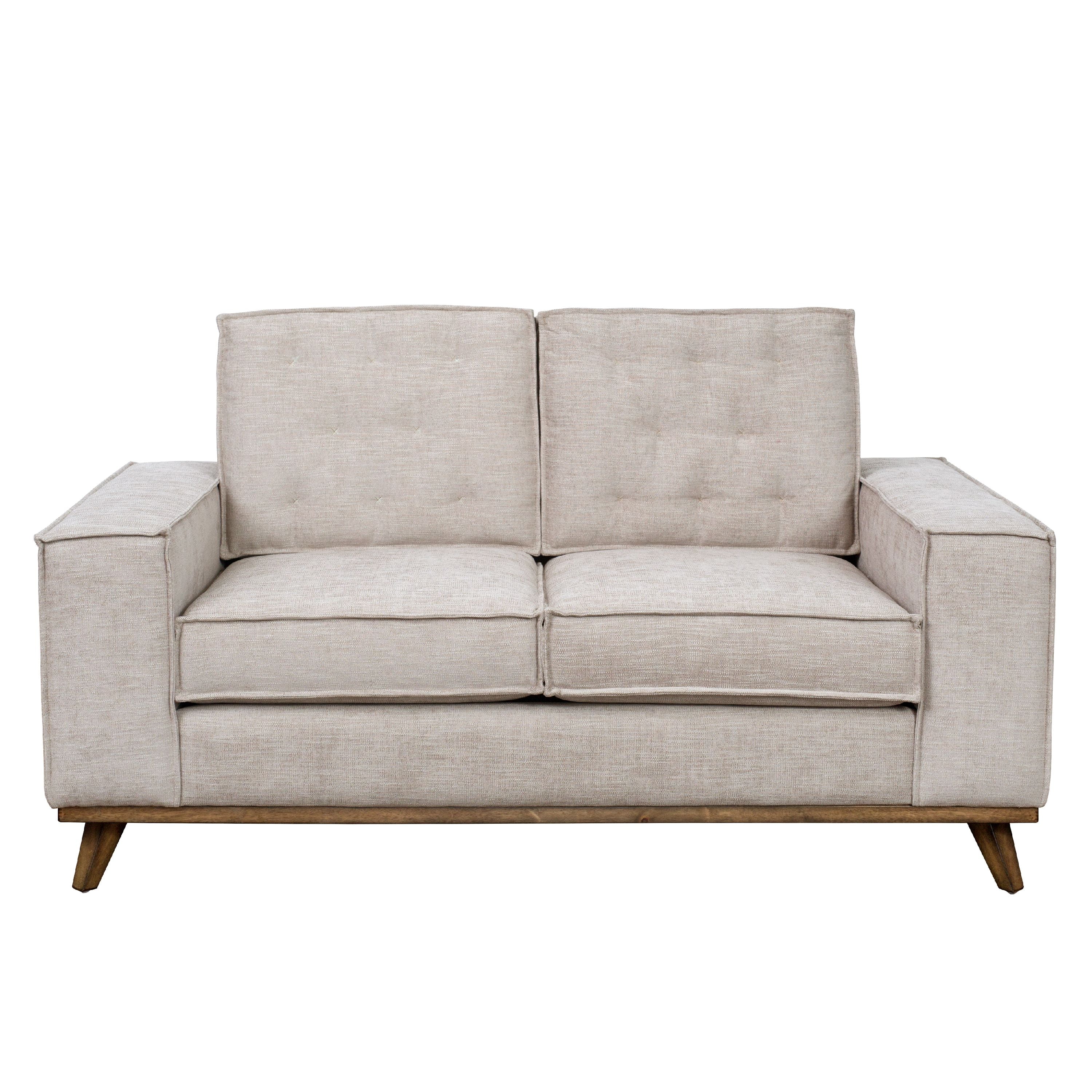 Home Meridian Welt Trim Upholstered Farmhouse Loveseat