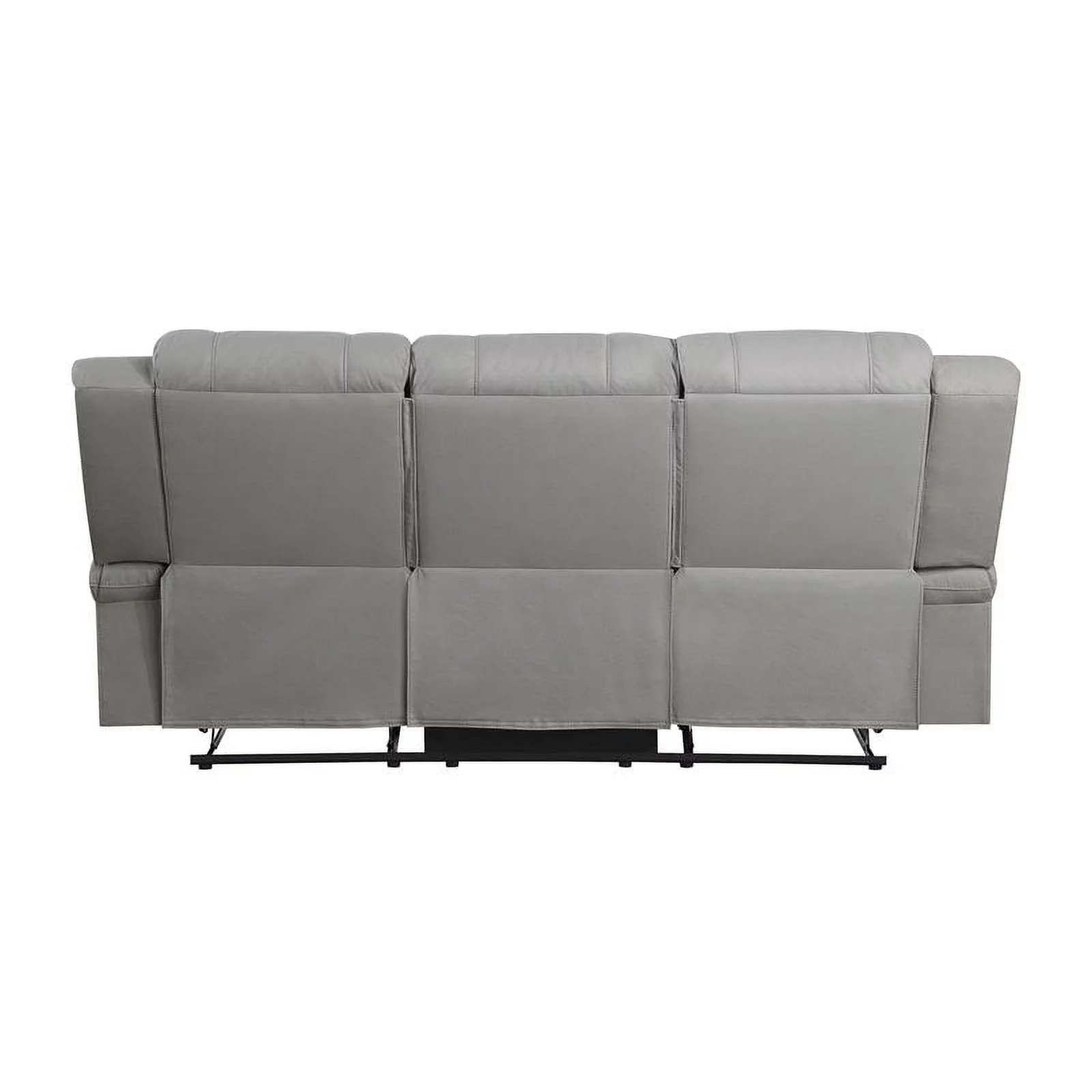 Lexicon Camryn Traditional Wood & Fabric Double Reclining Sofa in Gray