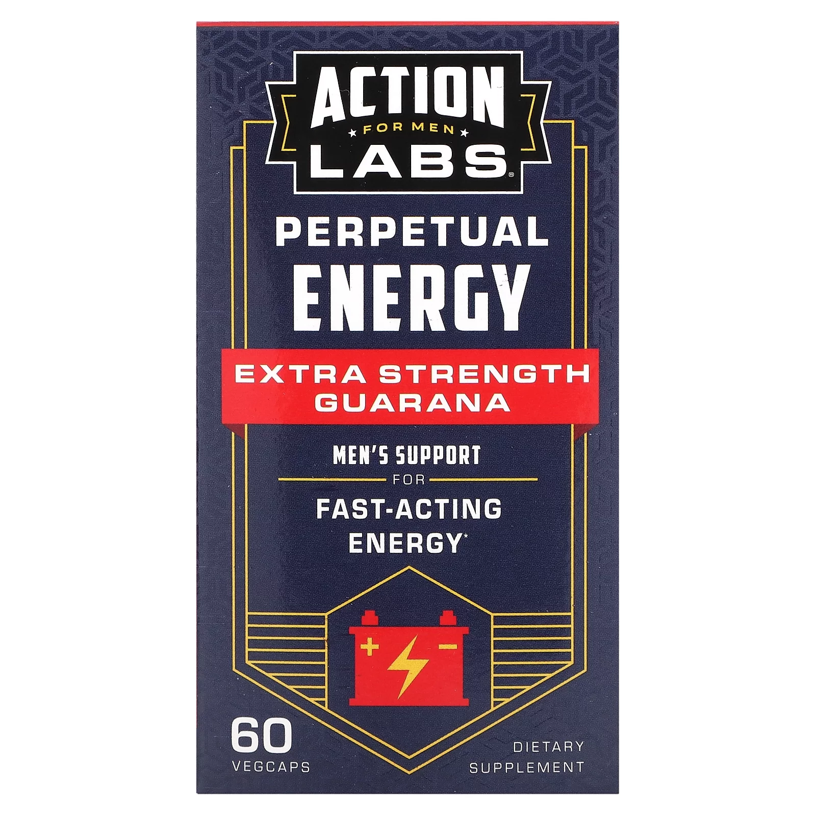 for Men, Perpetual Energy, Extra Strength Guarana, 60 VegCaps, Action Labs