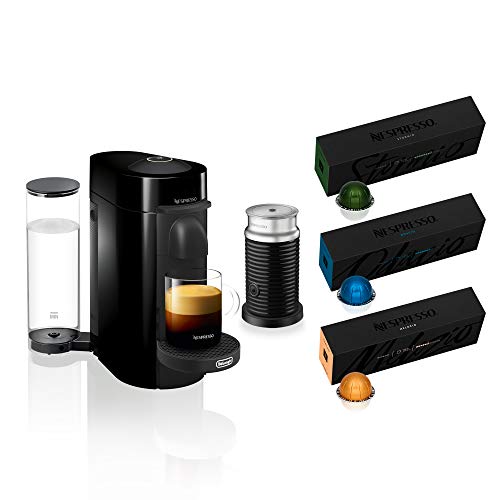 Nespresso Vertuo Plus Coffee and Espresso Maker by De'Longhi, Grey with Aeroccino Milk Frother