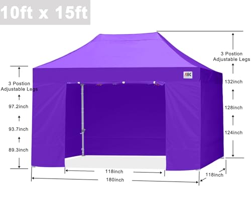 ABCCANOPY Easy Pop Up Canopy Tent with Sidewalls 10x10 Commercial -Series, White
