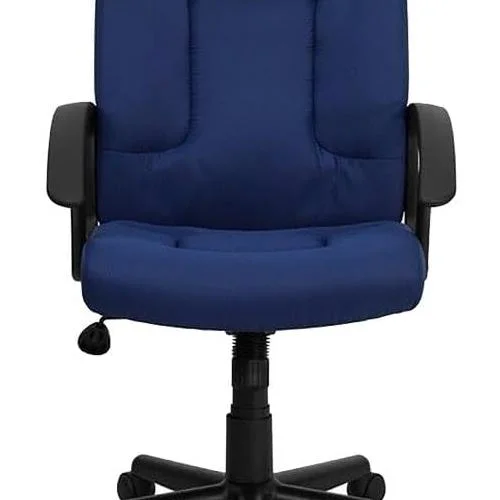 ntemporary Fabric -Back Office Chair With Arms In Navy Blue