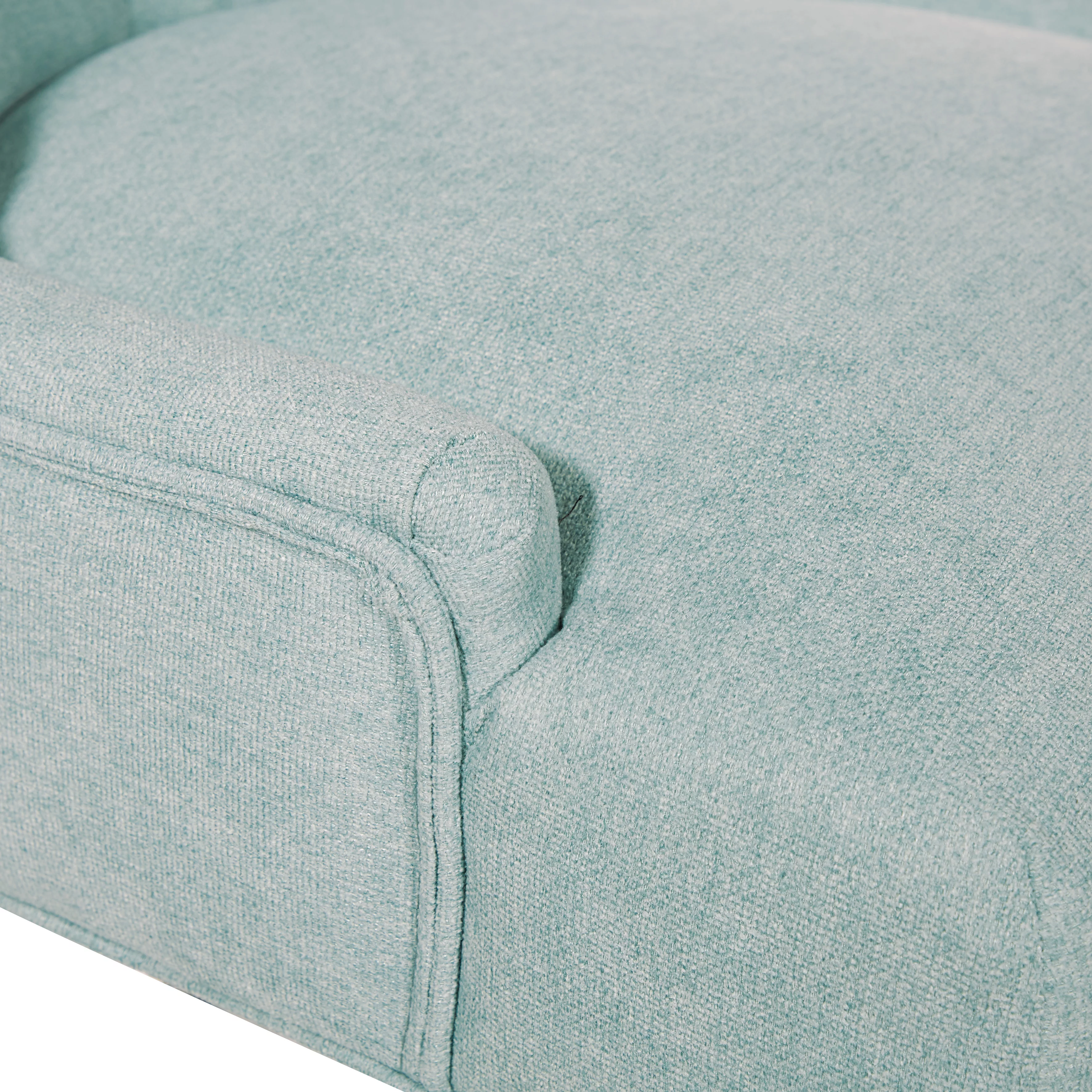 Amelia Office Chair in Mint Blue Fabric with Chrome Base