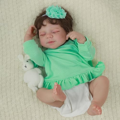 SCOM Realistic Reborn Baby Dolls Tink - 16 Inch Vinyl Preemie Baby Doll, Poseable Real Life Baby Girls Dolls with Soft Weighted Cloth Body Newborn Baby Doll Gift Toy for Boy or Girl Ages 3+