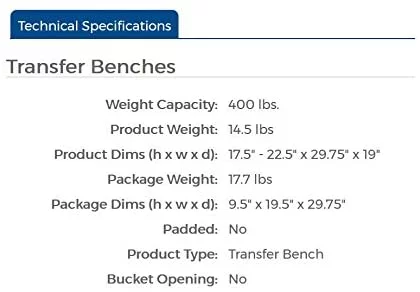 Carex Universal Tub Transfer Bench, Shower and Bath Seat, Height Adjustable, Holds Up to 400 Pounds