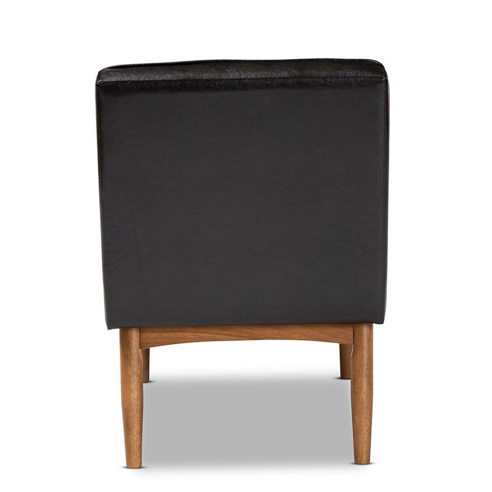 Bowery Hill Dark Brown Faux Leather Upholstered Wood Dining Chair