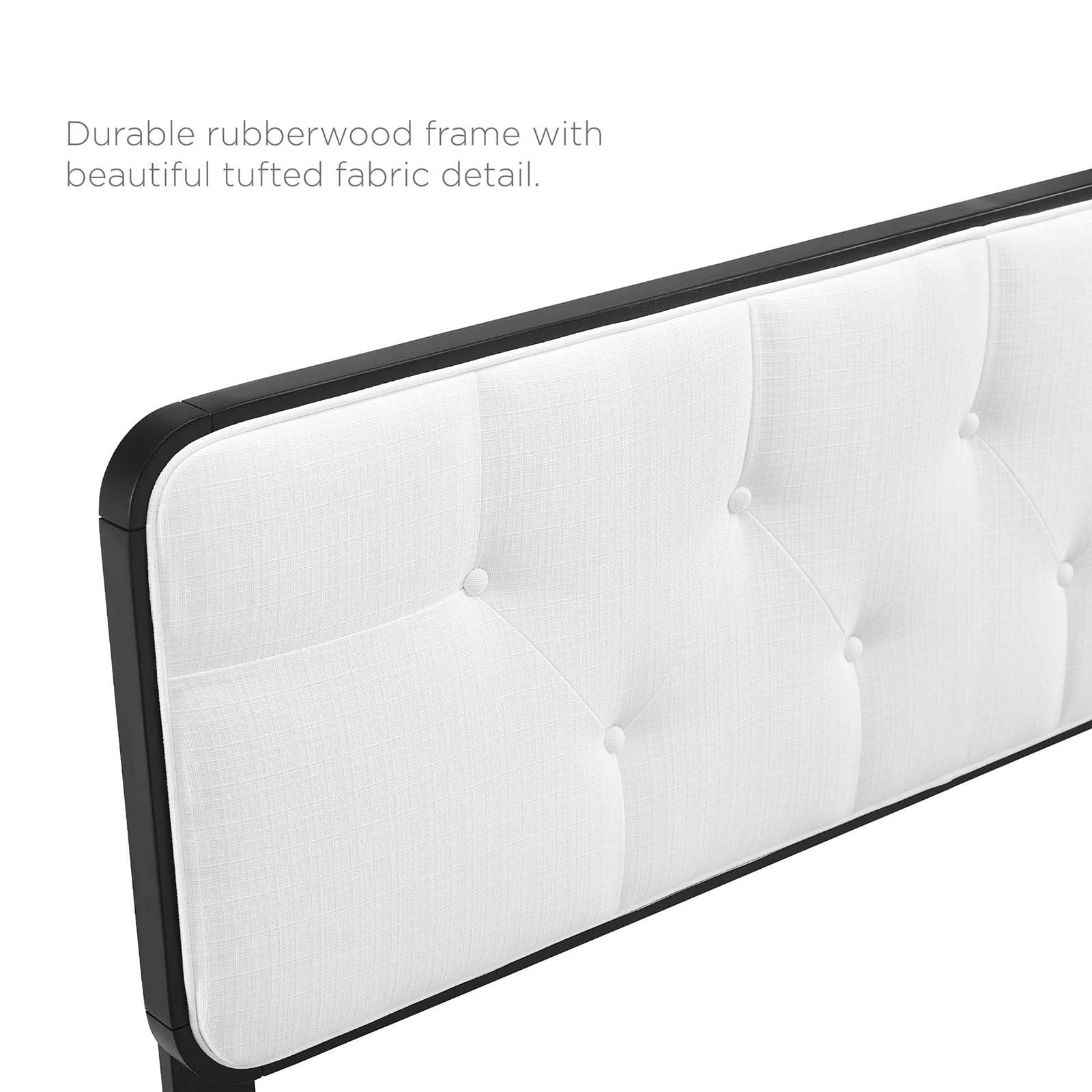 Modway Collins Tufted Twin Fabric and Wood Headboard in Black White