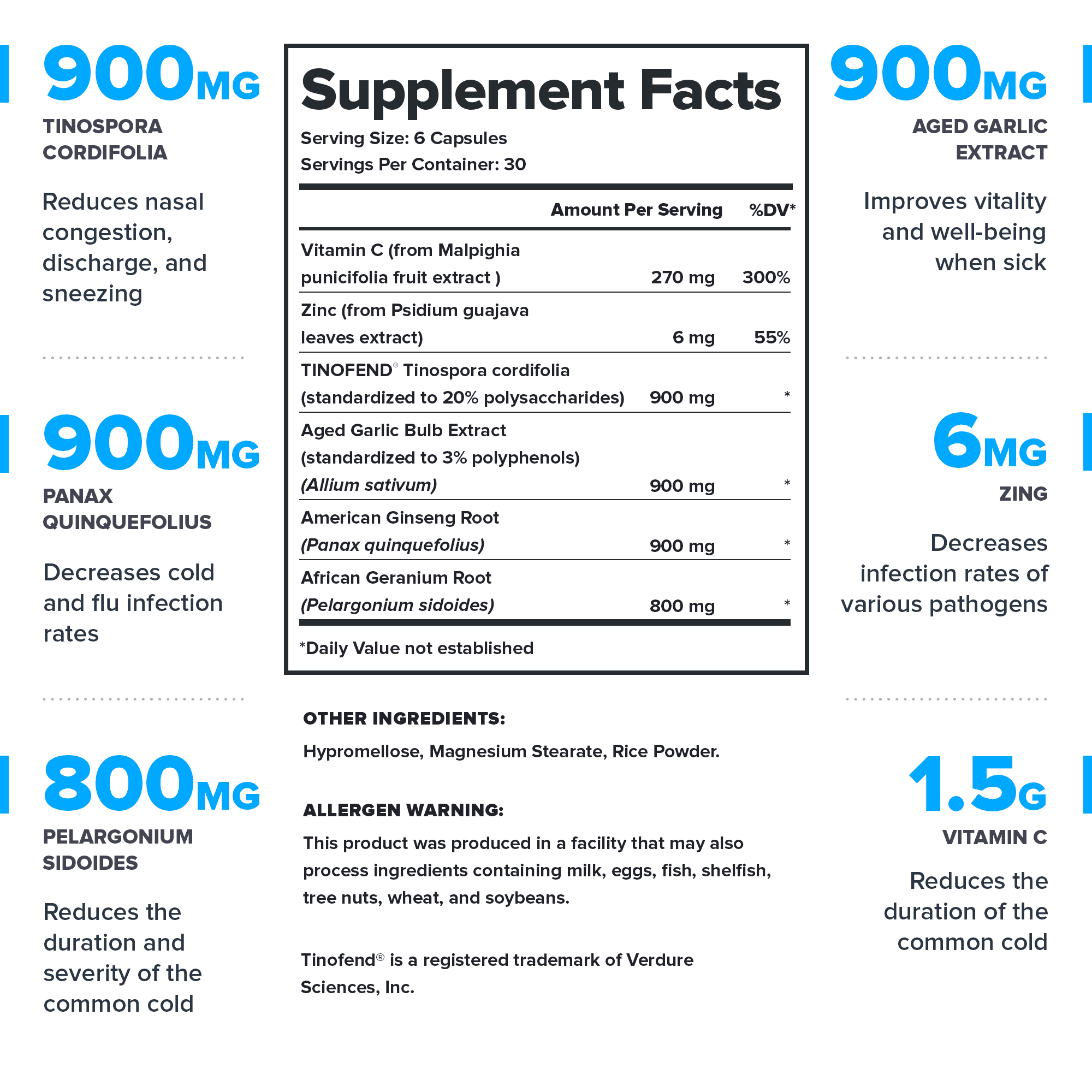 Legion Immunity All Natural Immune Booster with Vitamin C, 30 Servings