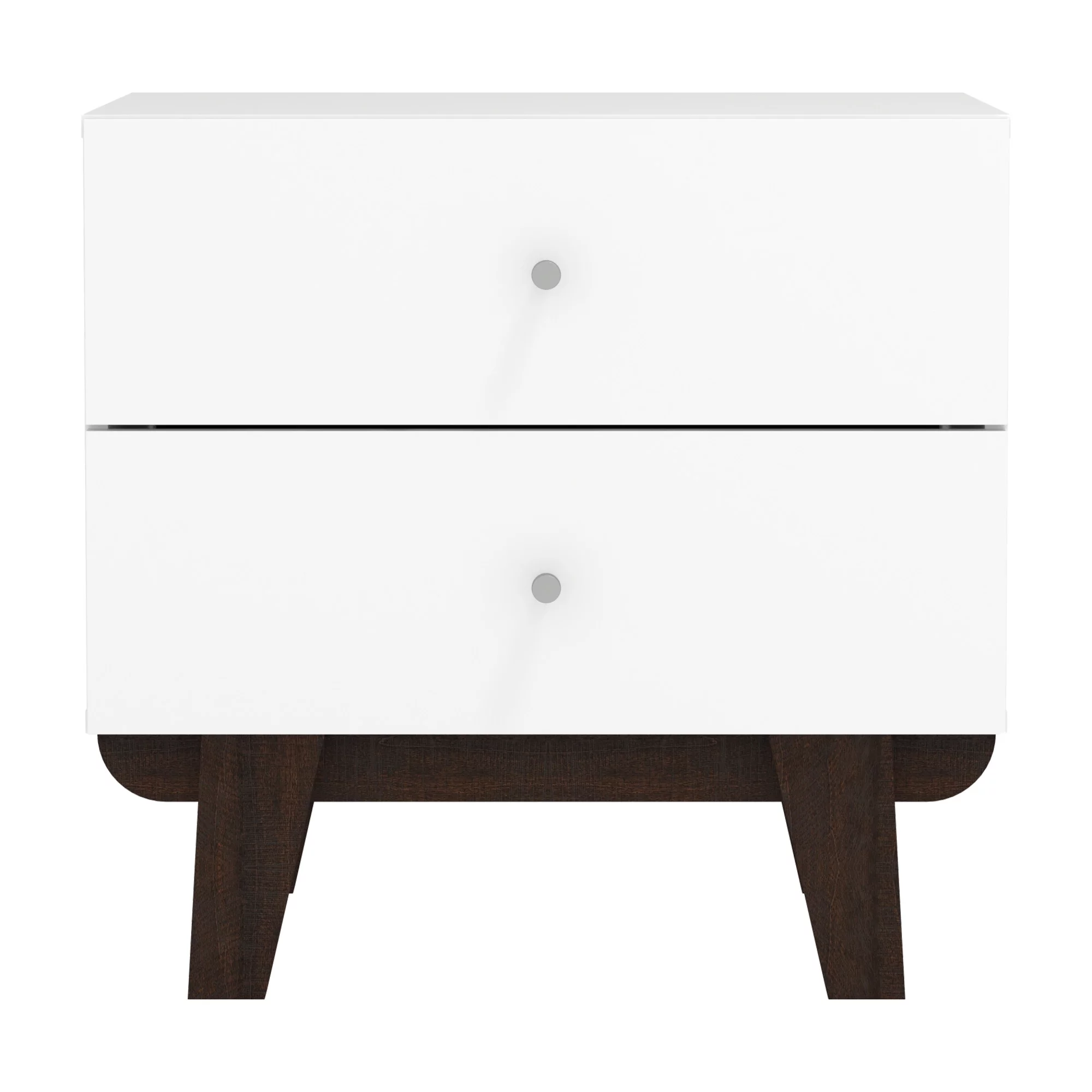 Kincaid Wood 2-Drawer Nightstand, Matte White, by Hillsdale Living Essentials