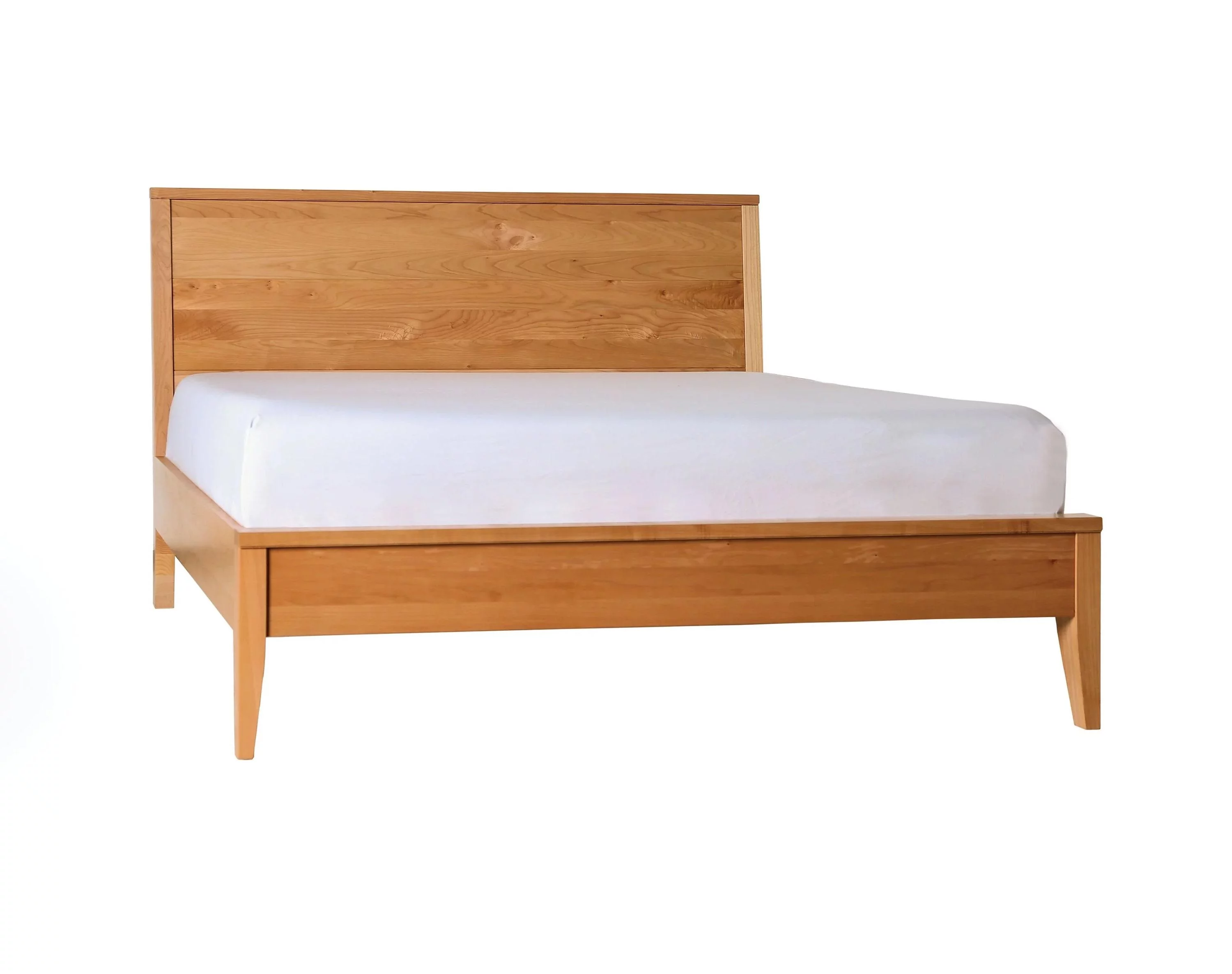 Mid-Century Modern Light Oak Solid Wood King Bed FOA FOA7602 Willamette