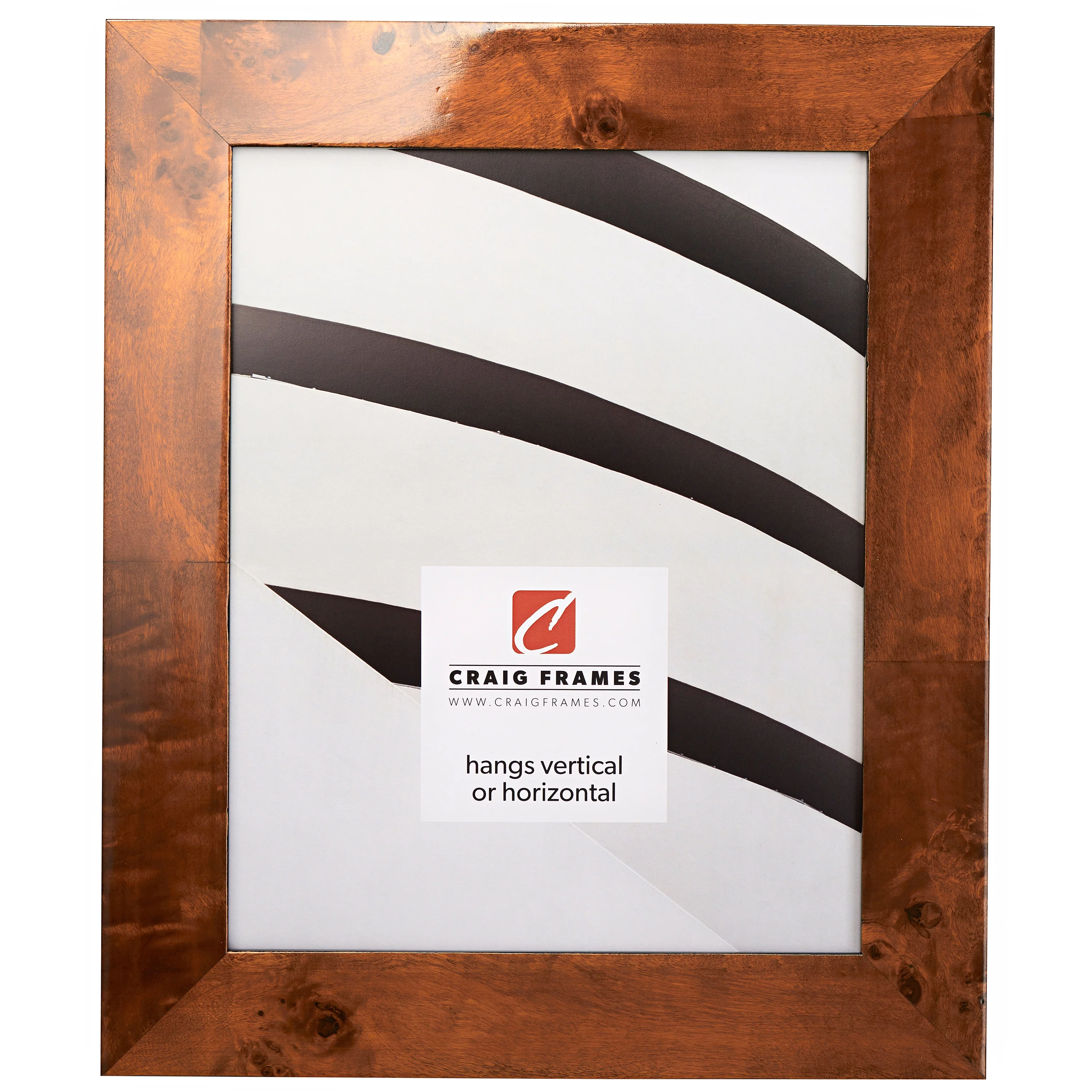 Craig Frames Innovations, 14x18 inch Picture Frame, Honey Brown Burl