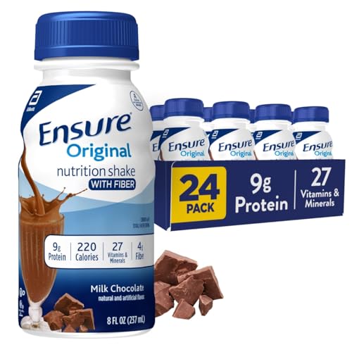 Ensure Original Vanilla Nutrition Shake with Fiber| Meal Replacement Shake | Ready To Drink | 9g Protein, 27 Vitamins and Minerals | 8 fl oz - 24 Pack