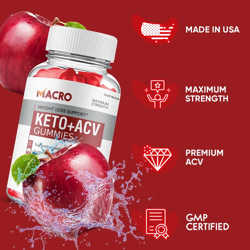 (5 Pack) Macro Keto ACV Gummies, Maximum Strength, Apple Cider Vinegar, 5 Months Supply Dietary Supplement