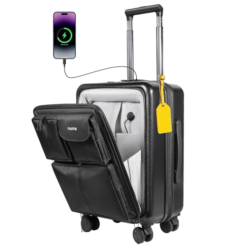 Carry On Luggage 22x14x9 Airline Approved, 20 Inch Expandable Suitcase with Softside Front PC Hardshell Back, USB Port, Spinner Wheels & TSA Lock – Lightweight 20