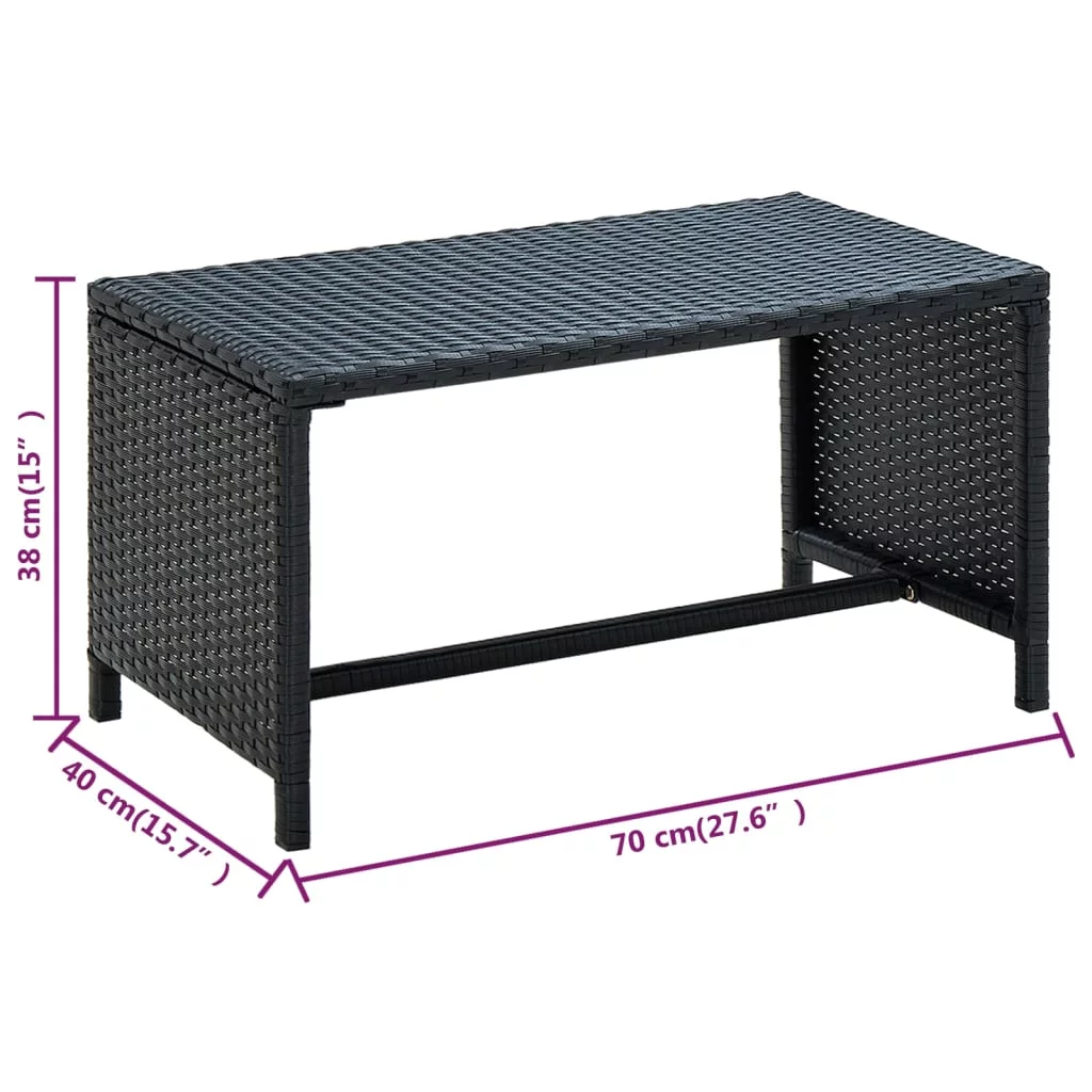 Htovila Coffee Table Black 27.6