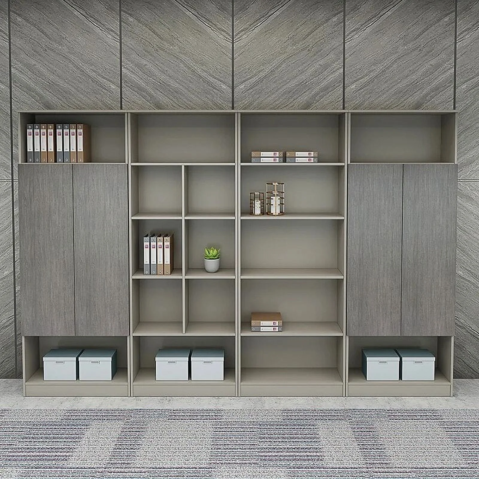 Customized office desk, fashionable and creative boss desk and chair combination, complete set of bookcases, simple and modern