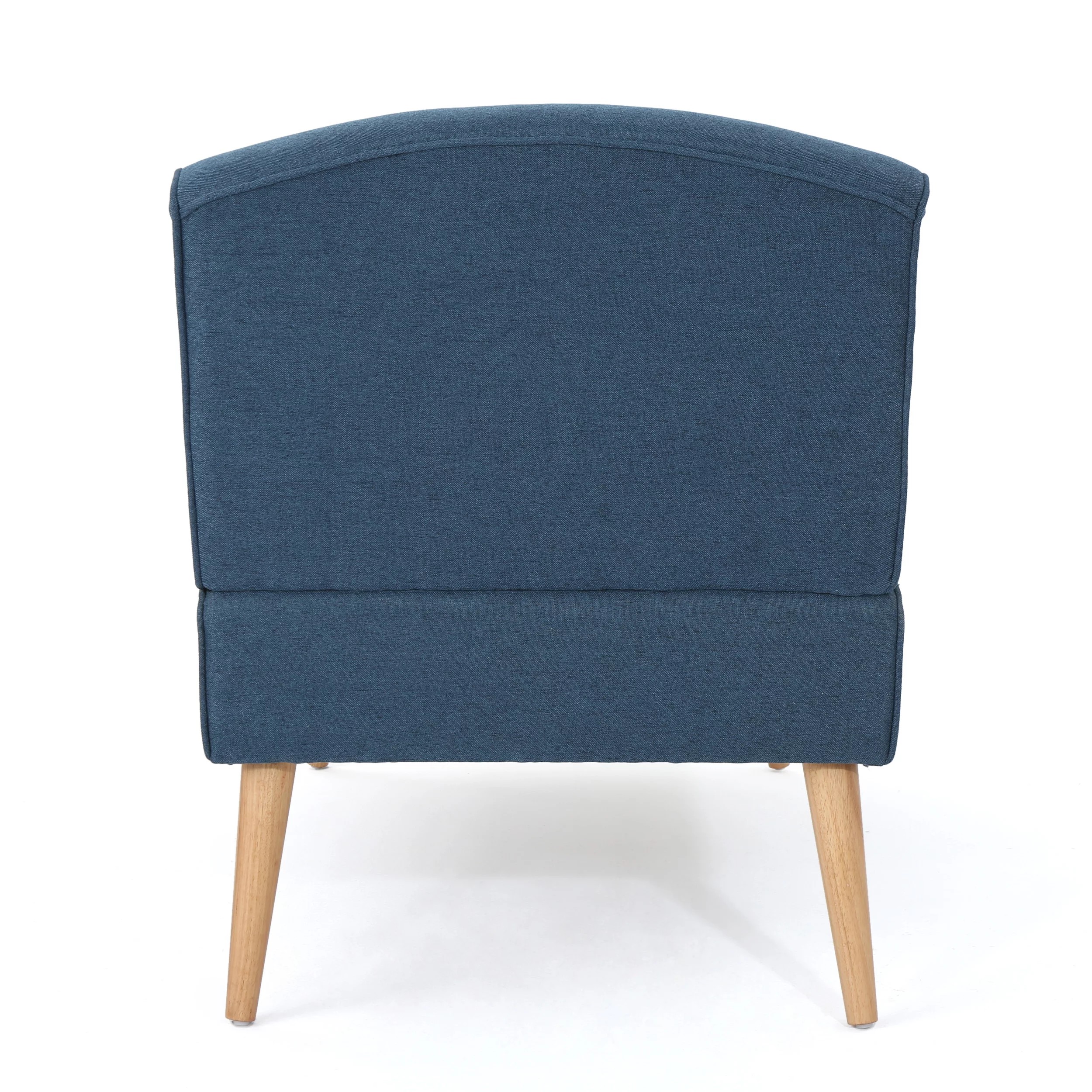 Jolie Mid Century Modern Fabric Chaise Lounge, Navy Blue