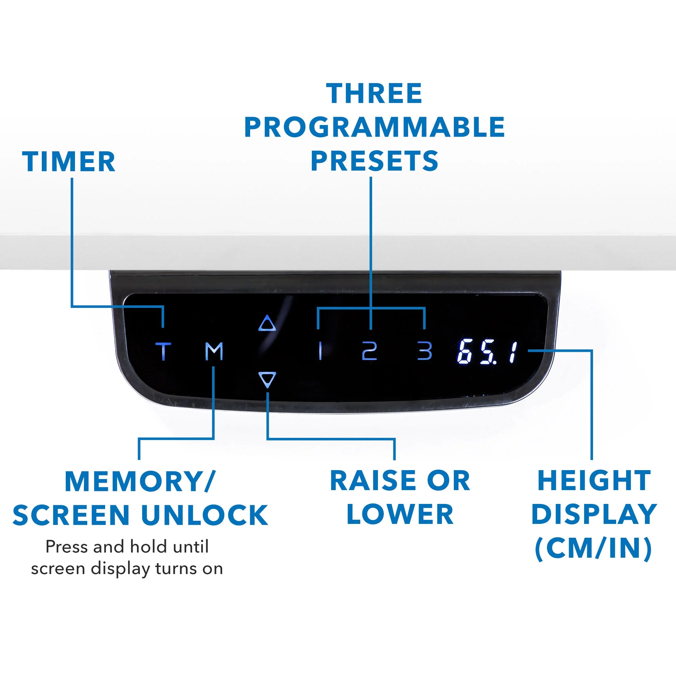 Mount-It! White Electric Standing Desk with Tabletop