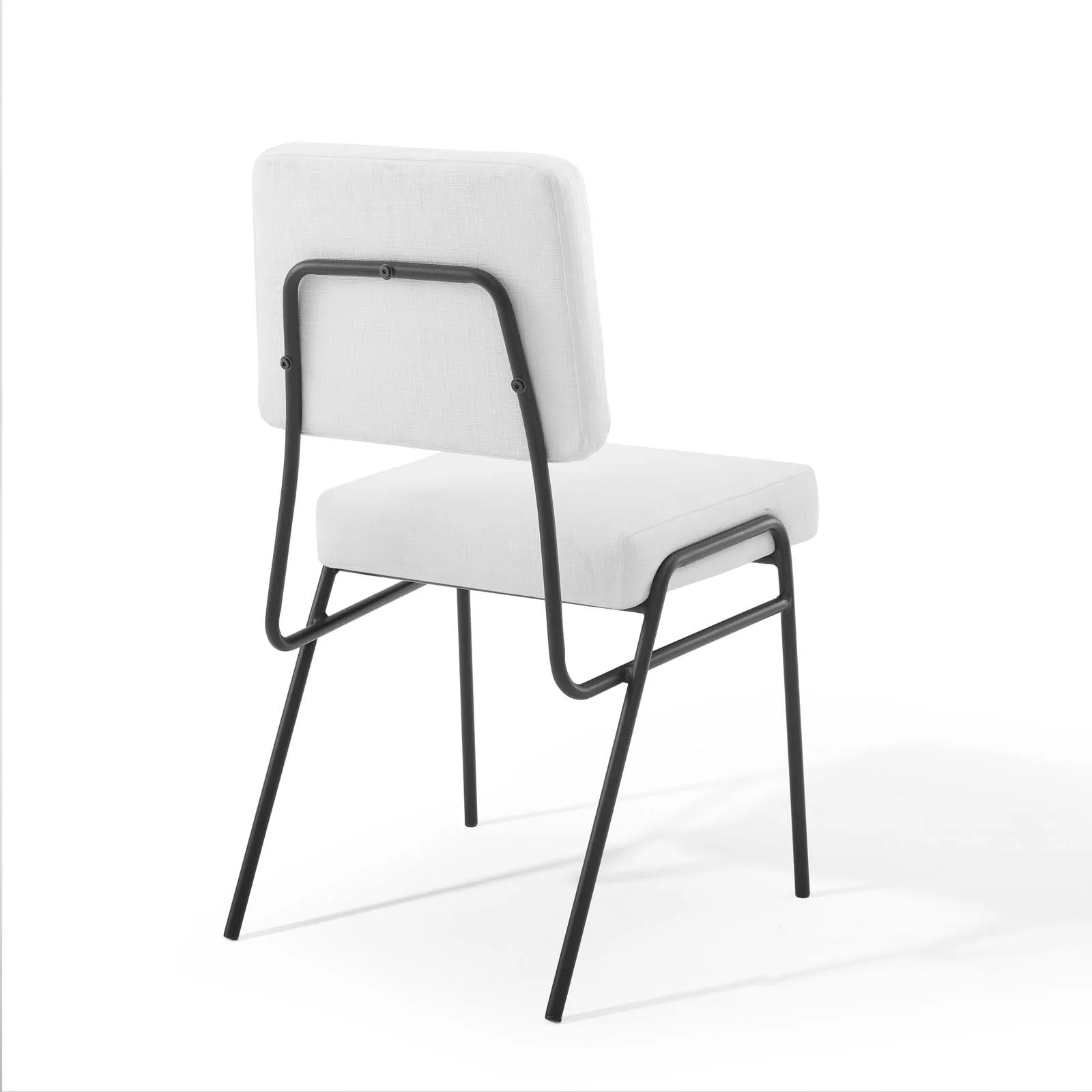 Modway Craft Upholstered Fabric Dining Side Chair in Black White