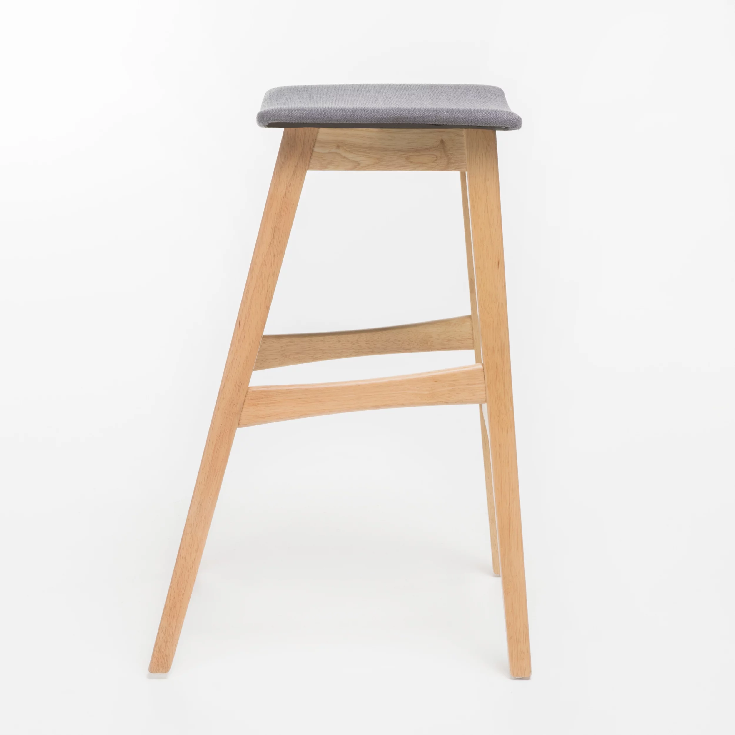 Noble House Jackie Mid-Century Modern Bar Stools, Set of 2, Natural Oak, Dark Grey