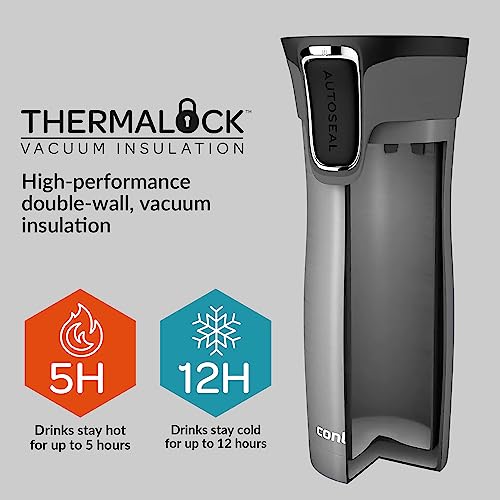 Contigo West Loop Autoseal Travel Mug, Stainless Steel Thermal Mug, Vacuum Flask, Leakproof Tumbler, Coffee Mug with BPA-Free Easy-Clean Lid