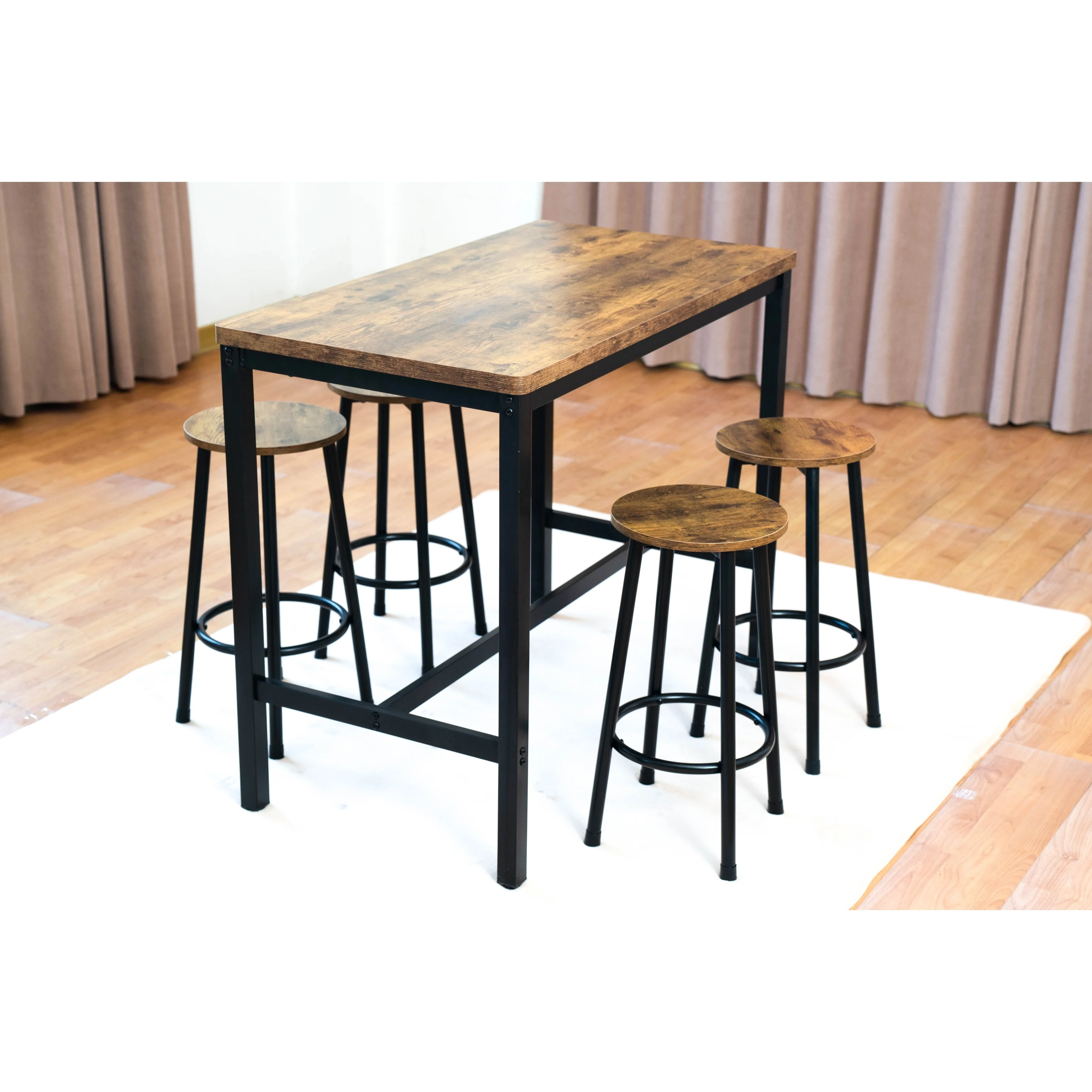 Modern 5-Piece Dining Table Set with Ergonomic Design, Space-Saving