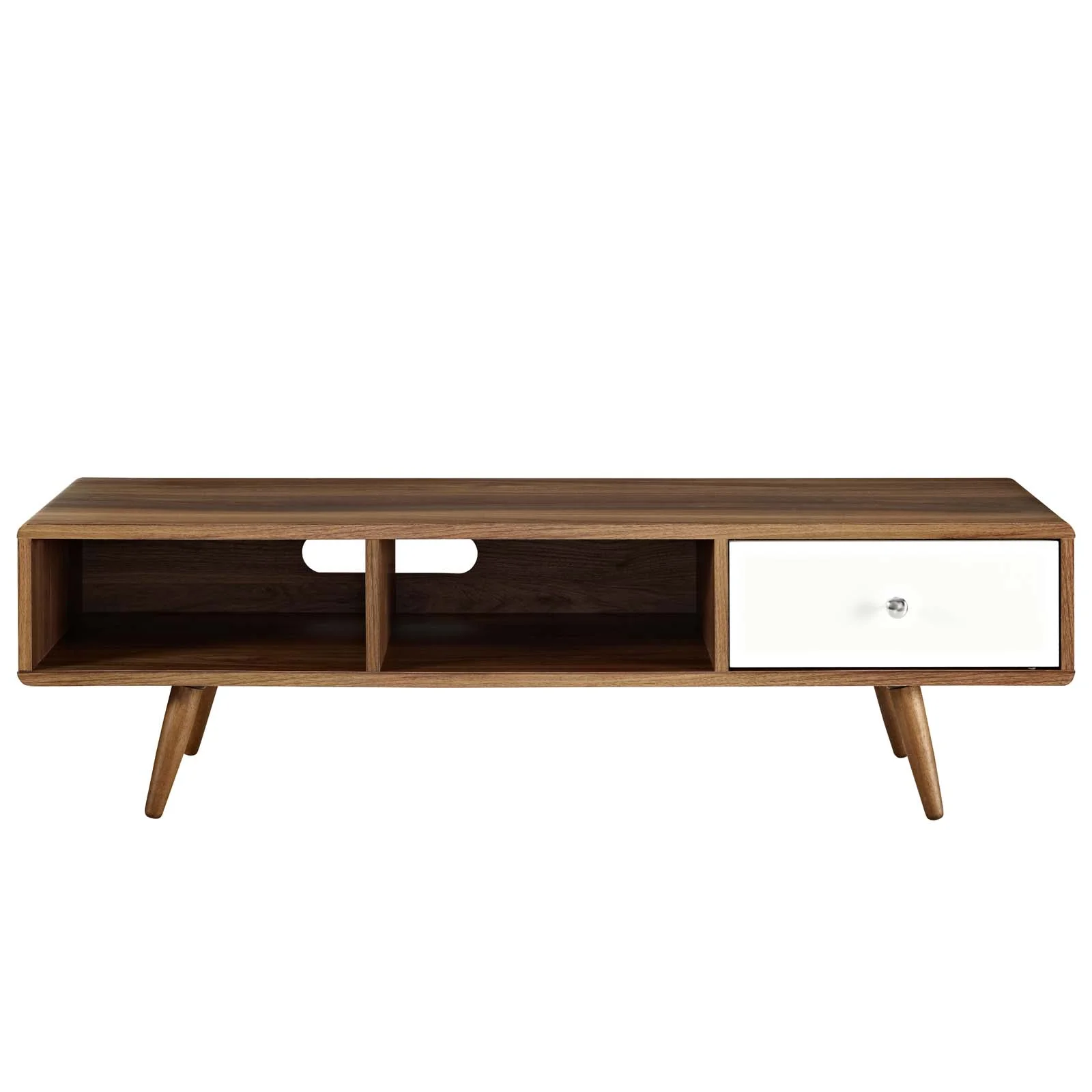 Modway Transmit 55” TV Stand in Walnut White