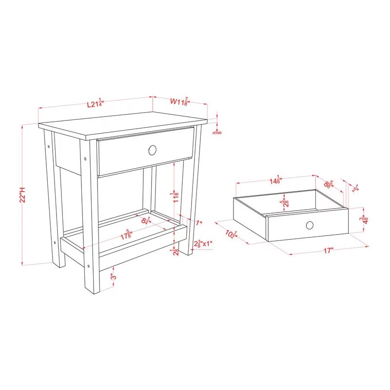 Bowery Hill Transitional 3-Piece Wood Coffee Table Set in Gray