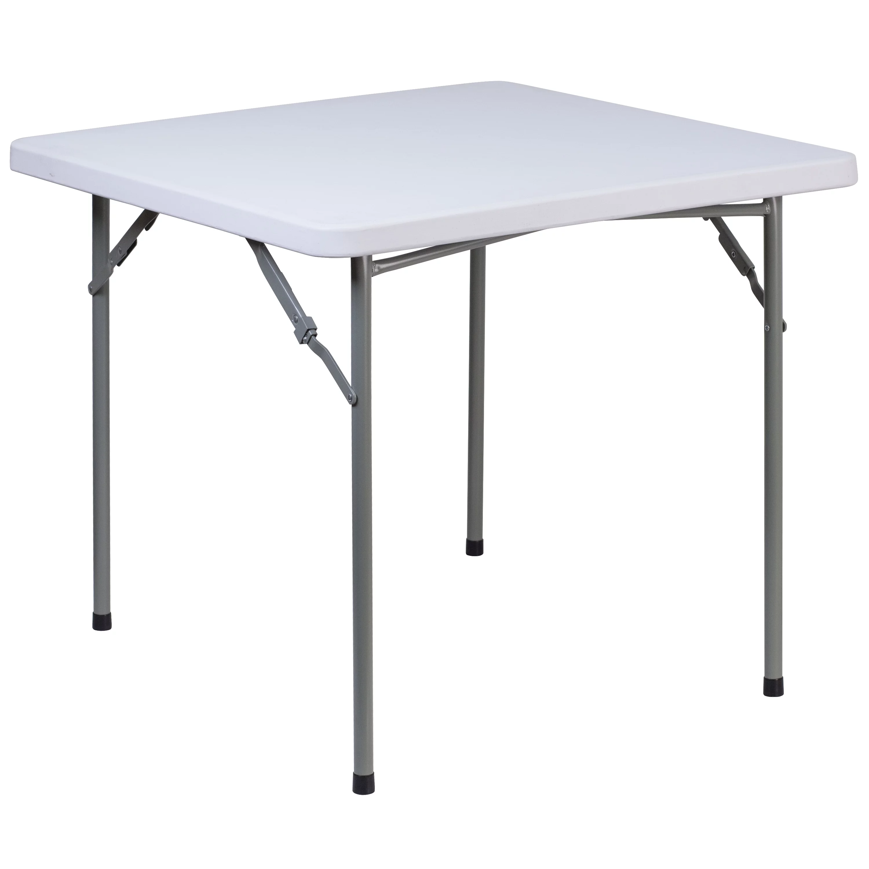 BizChair 2.81-Foot Square Granite White Plastic Folding Table