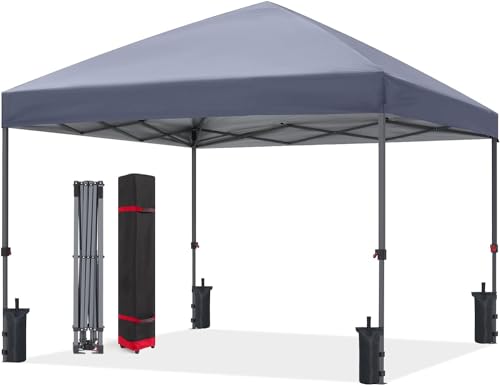 ABCCANOPY Pop Up Canopy - Outdoor Patio Portable Canopy Tent Heavy Duty for Backyard and Deck with 4 Sandbags(White, 10x10)