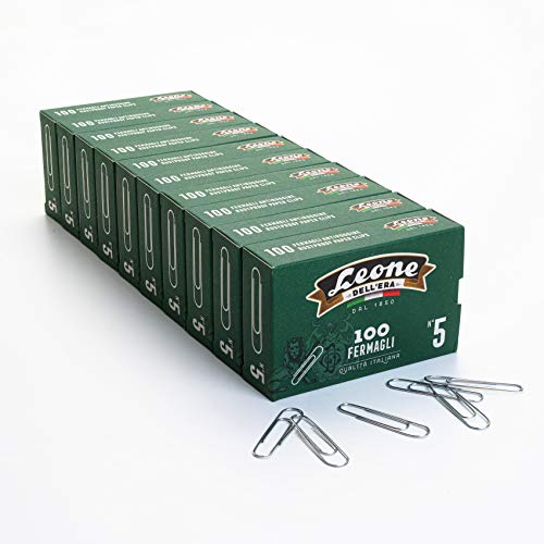 Lion Dell'Era No. 5 Zinc-Plated Clasps 49 - Cue of 10 Boxes of 100 pcs. - Made in Italy