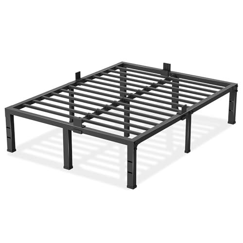 14 Inch Full Size Bed Frame, Heavy Duty Support 3500 lbs Metal Platform, No Box Spring Needed/Noise Free/Non-Slip/Steel Slat Support/Easy Assembly