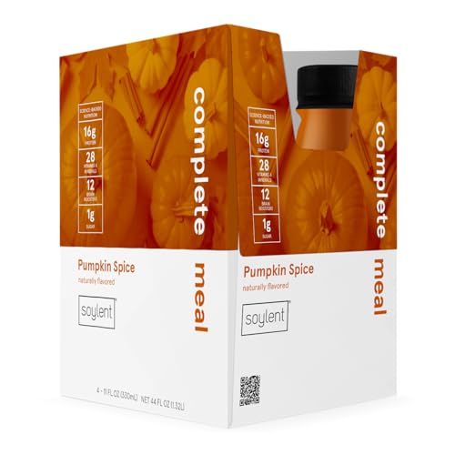 Soylent Complete Meal Replacement Shake, Gingerbread, 16g Complete Protein, Ready-to-Drink Plant Based Protein Drink, 1g Sugar, 11oz (12 Pack)